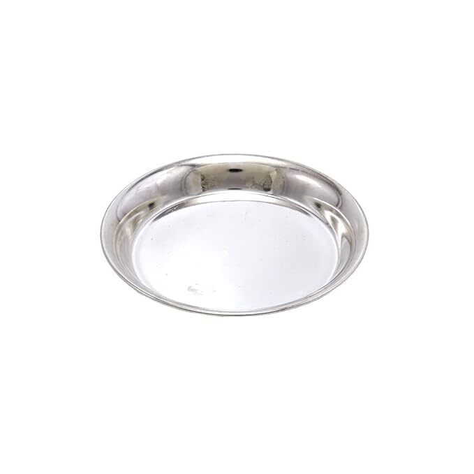 Silver Plain Plate for Pooja,Home (8CM)