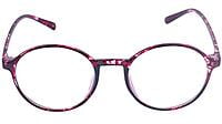Unisex Round Thin Medium Spectacle Frame. Red & Transparent Frame