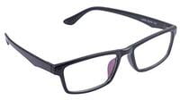 Unisex Rectangular Large Spectacle Frame. Glossy Black Color Frame. Zero Power Lens.