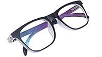 Soigné Unisex Medium Rectangular Spectacle Frame. Black&Transparent Color