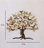 DAD Metal Butterfly Tree Wall Art Sculpture for Living Room, Bedroom, Office - Size (37x2x33 Inches)