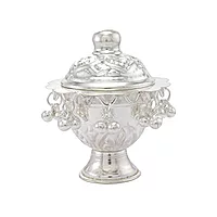 Kumkum Dabbi Silver Traditiona ghugroos haldi Sindoor Dabbi Perfect Wedding Gift (39g)