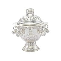 Kumkum Dabbi Silver Traditiona ghugroos haldi Sindoor Dabbi Perfect Wedding Gift (39g)