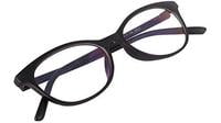 Female Cat Eye Specs Frame. Glossy Black Color Frame. Transparent ARC Lens.