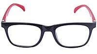 Soigné Unisex Large Rectangular Spectacle Frame. Black&Red Color