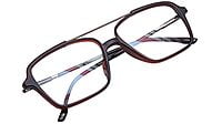 Soigné Unisex Large Rectangular Specs Frame. Matte Brown