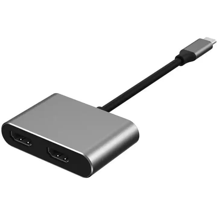 HAMMOK Oscar USB-C to Dual HDMI Adapter allows you to connect two HDMI displays to your USB-C device. Enjoy high-resolution video output and seamless multitasking with this compact adapter.