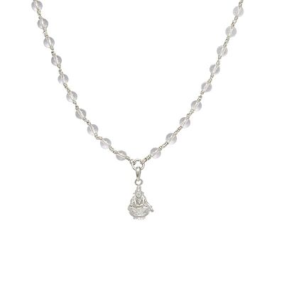 Sphatika Mala with Ayyappan Pendant Pure Quartz Crystal Mala for Devotion