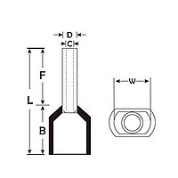 4 sq.mm Twin Insulated Ferrule GREY Pack of 10