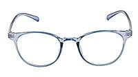 Unisex Medium Full Rim Round Spectacle Frame. Blue Frame