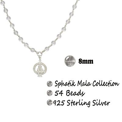Sphatika Mala with Ayyappan (Iyyappan) Pendant – Pure Quartz Crystal Mala