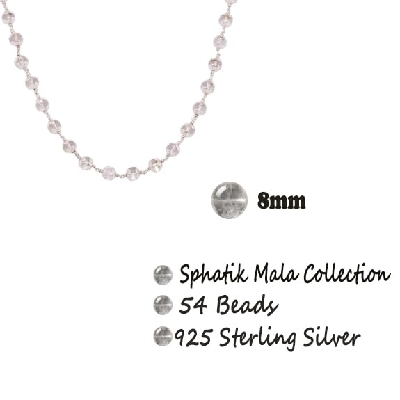 Pure Silver Sphatik mala Crystal Jaap Mala for Pooja Pure Silver Sphatik mala Crystal Jaap Mala for Pooja