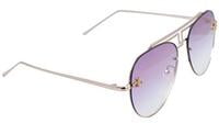 Unisex Large Aviator Sunglasses. Gradient & See Through Purple Color Lens.