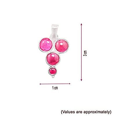 Sterling Silver Chain with Red Stone Pendent/Dollar Sterling Silver Chain with Red Stone Pendent/Dollar