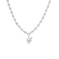 Silver Sphatika Mala with Om Pendant