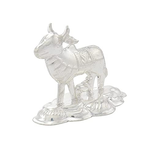 Silver Cow and Calf Idol | Komatha Statue for Pooja & Gifting