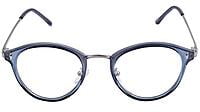 Soigné Unisex Large Round Spectacle. See Through Blue