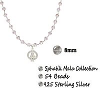 Sphatika Mala with Ayyappan (Iyyappan) Pendant – Pure Quartz Crystal Mala