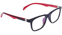 Soigné Unisex Large Rectangular Spectacle Frame. Black&Red Color