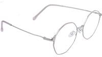 Female Oversized Spectacle Frames. Transparent ARC Lens. Pink & Silver Color Metal Frame.