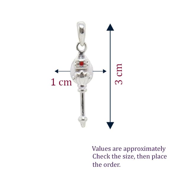 Sterling Silver (92.5%) Curb Chain with God Kartikeya Vel Pendant Lord Murugan Doller for Men