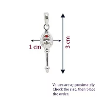 Sterling Silver (92.5%) Curb Chain with God Kartikeya Vel Pendant Lord Murugan Doller for Men
