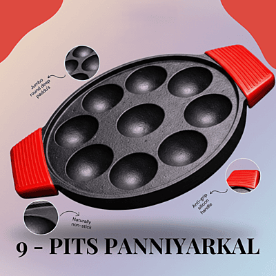 Granny Kitchen Cast Iron Appam Patra| Paniyaram Pan with Handles