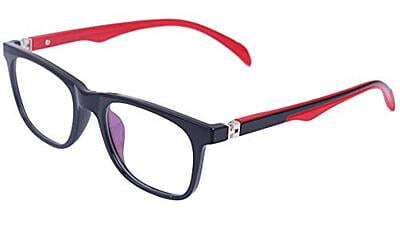 Soigné Unisex Large Rectangular Spectacle Frame. Black&Red Color Soigné Unisex Large Rectangular Spectacle Frame. Black&Red Color