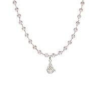 Sphatika Mala with Ayyappan Pendant Pure Quartz Crystal Mala for Devotion