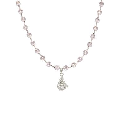 Sphatika Mala with Ayyappan Pendant Pure Quartz Crystal Mala for Devotion