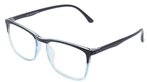 Soigné Unisex Medium Square Spectacle Frames. Blue&Black