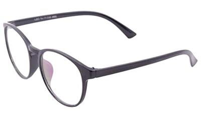 Unisex Oversized Round Spectacle Frame. Glossy Black Color Frame. Transparent ARC Lens.
