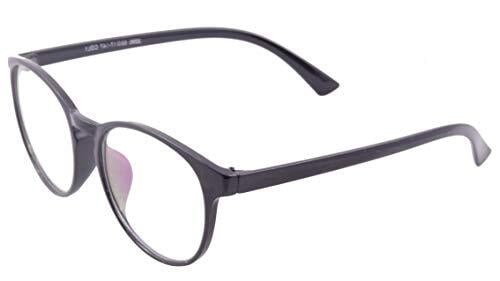 Unisex Oversized Round Spectacle Frame. Glossy Black Color Frame. Transparent ARC Lens.