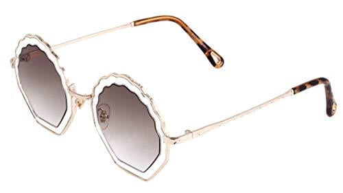 Soigné Female Medium Round Sunglasses. Transparent&Brown Lens Soigné Female Medium Round Sunglasses. Transparent&Brown Lens