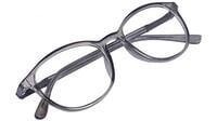 Unisex Round Medium Spectacle Frame. See Through Grey Color Frame.