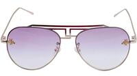 Unisex Large Aviator Sunglasses. Gradient & See Through Purple Color Lens.