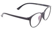 Unisex Oversized Round Spectacle Frame. Glossy Black Color Frame. Transparent ARC Lens.