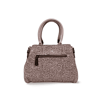 Floral Textured Handbag with Dual Handles