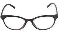 Female Cat Eye Specs Frame. Glossy Black Color Frame. Transparent ARC Lens.