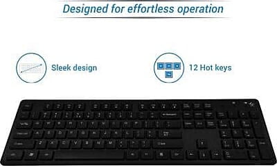 OpenBox Flipkart SmartBuy KM-206W Wireless Laptop Keyboard  (Matte Black)