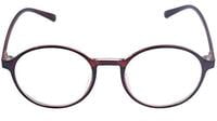 Unisex Round Thin Medium Spectacle Frame. Brown Color Frame.