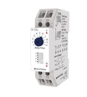 White Multispan Timer DI 22 Delay Multi Range Programmable Timers
