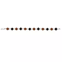 925 Sterling Silver Handmade Tied Rudraksha and Karungali Bracelet