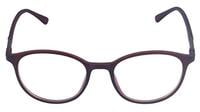 Unisex Round Medium Spectacle Frame. Matte Brown Color Frame. Transparent ARC Lens.