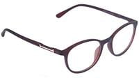 Unisex Round Medium Spectacle Frame. Matte Brown Color Frame. Transparent ARC Lens.