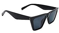 Soigné Female Medium Square Sunglasses. Glossy Black Soigné Female Medium Square Sunglasses. Glossy Black