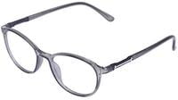 Unisex Round Medium Spectacle Frame. See Through Grey Color Frame.