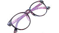Soigné Female Oversize Round Spectacle Frame. Multicolor