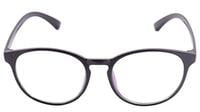 Unisex Oversized Round Spectacle Frame. Glossy Black Color Frame. Transparent ARC Lens.