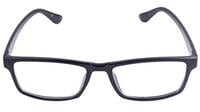 Unisex Rectangular Large Spectacle Frame. Glossy Black Color Frame. Zero Power Lens.